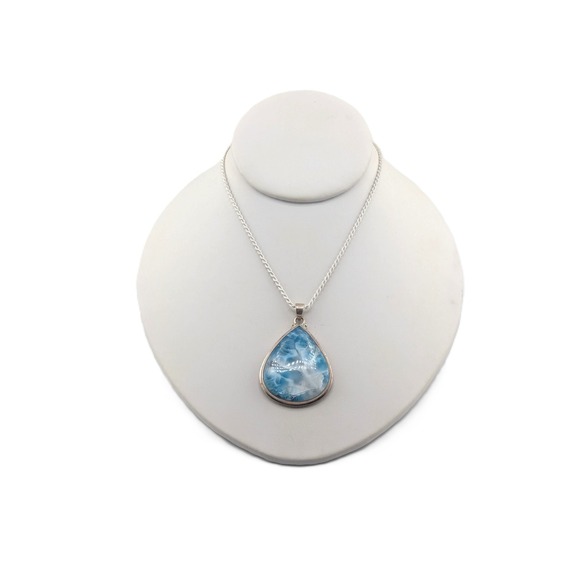 Women's Larimar Pendant Necklace Rope Chain Style Handmade Fine‎ Jewelry *** - Picture 11 of 11